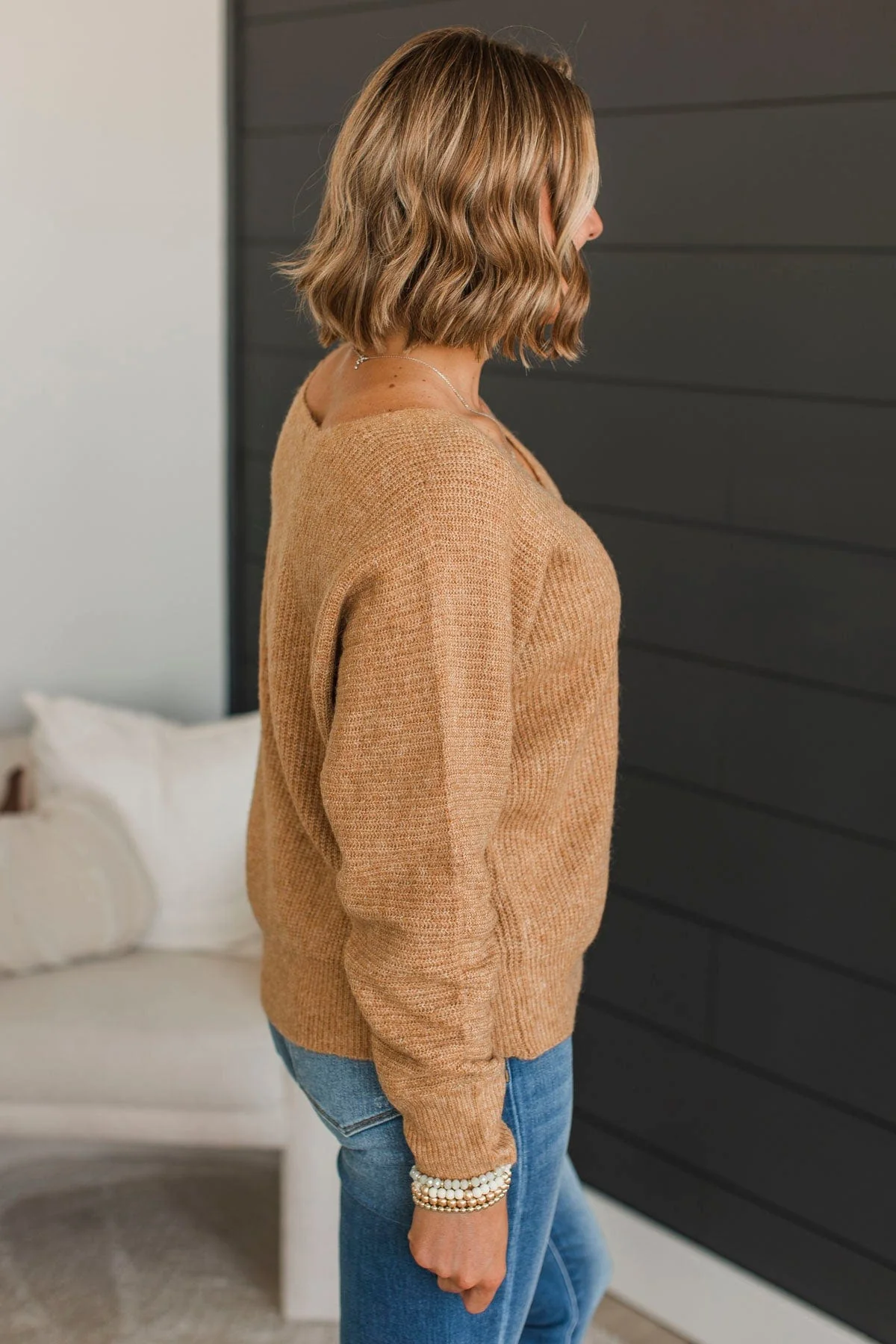 More Than Okay Knit Dolman Sweater- Honey - Image 6