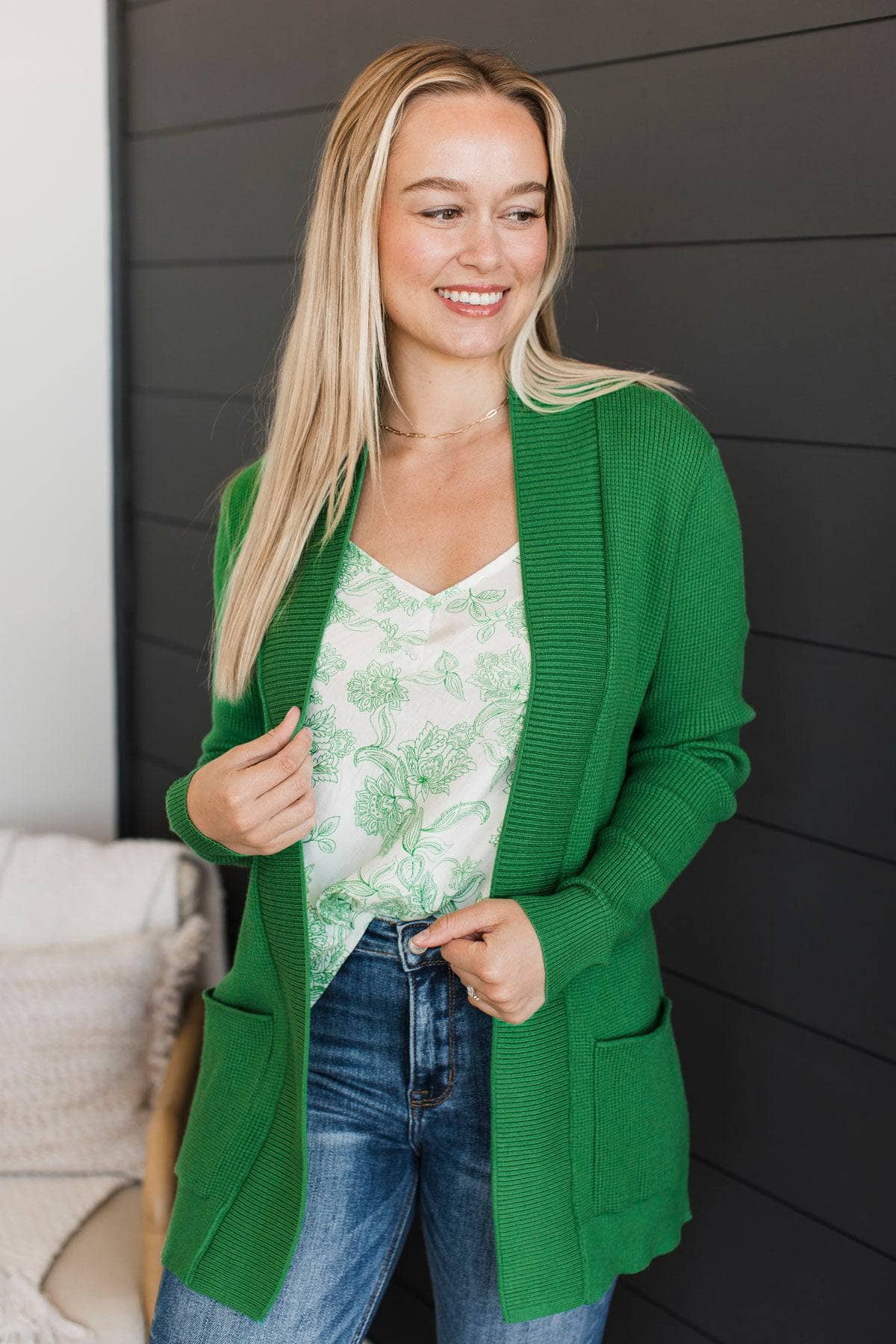 More To Notice Knit Cardigan- Green - Image 4