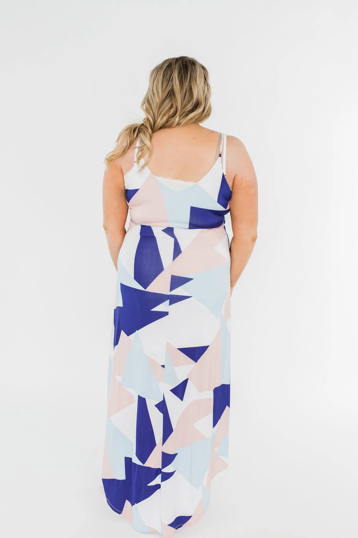 Morning Breeze Hi-Low Dress- Ivory, Blue, & Blush - Image 10