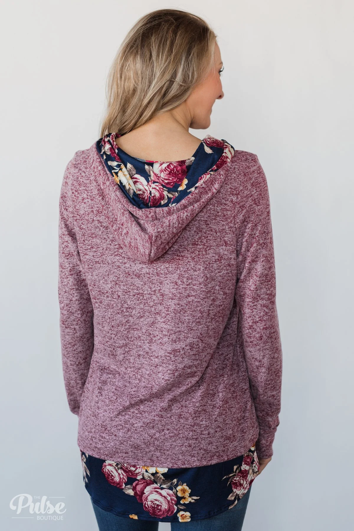 Most of All Floral Hoodie- Heather Plum - Image 8
