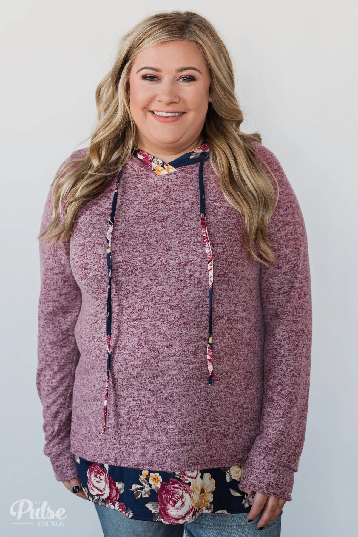 Most of All Floral Hoodie- Heather Plum - Image 9