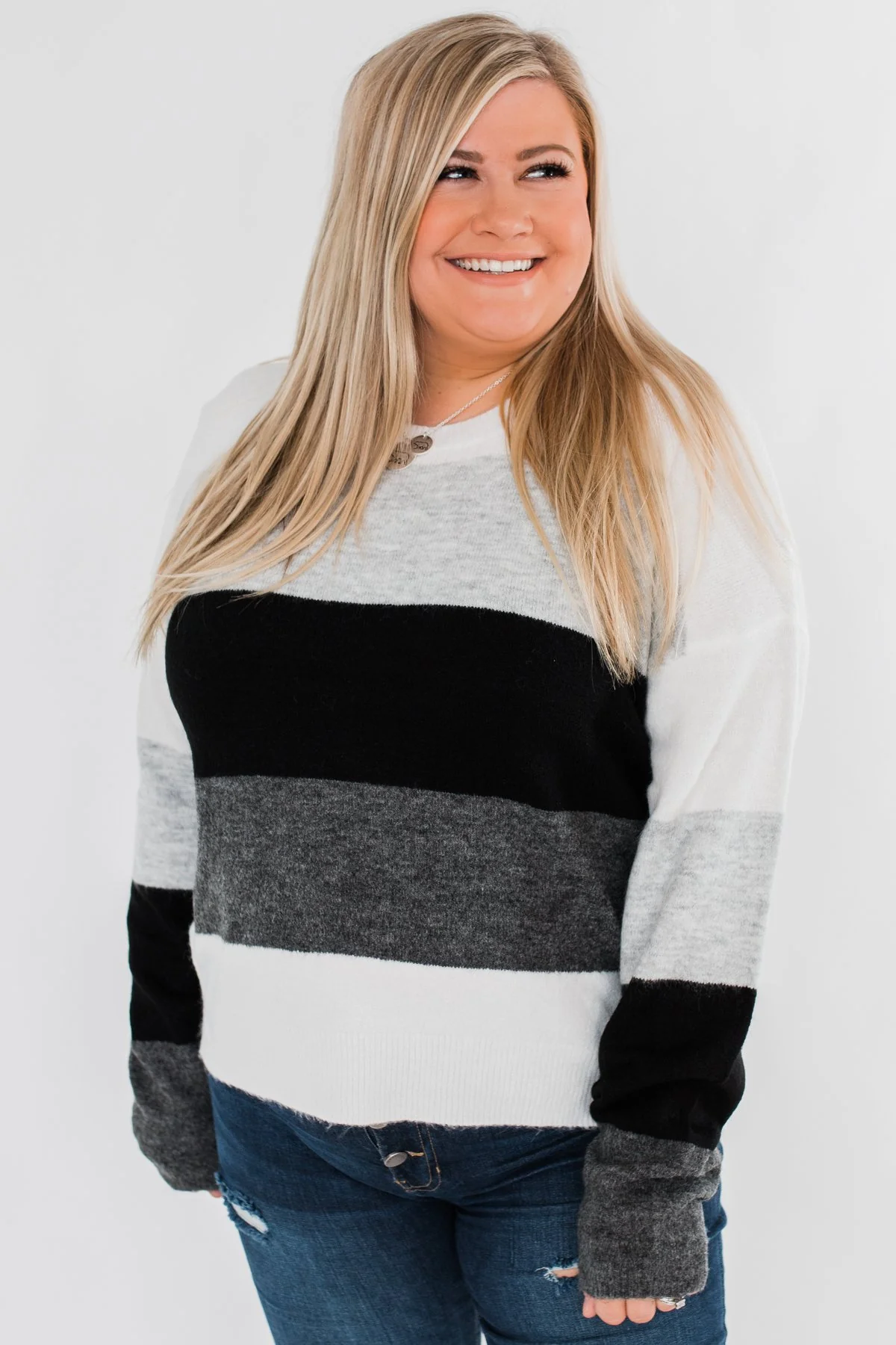 Mountain Getaway Color Block Sweater- Onyx Tones - Image 5