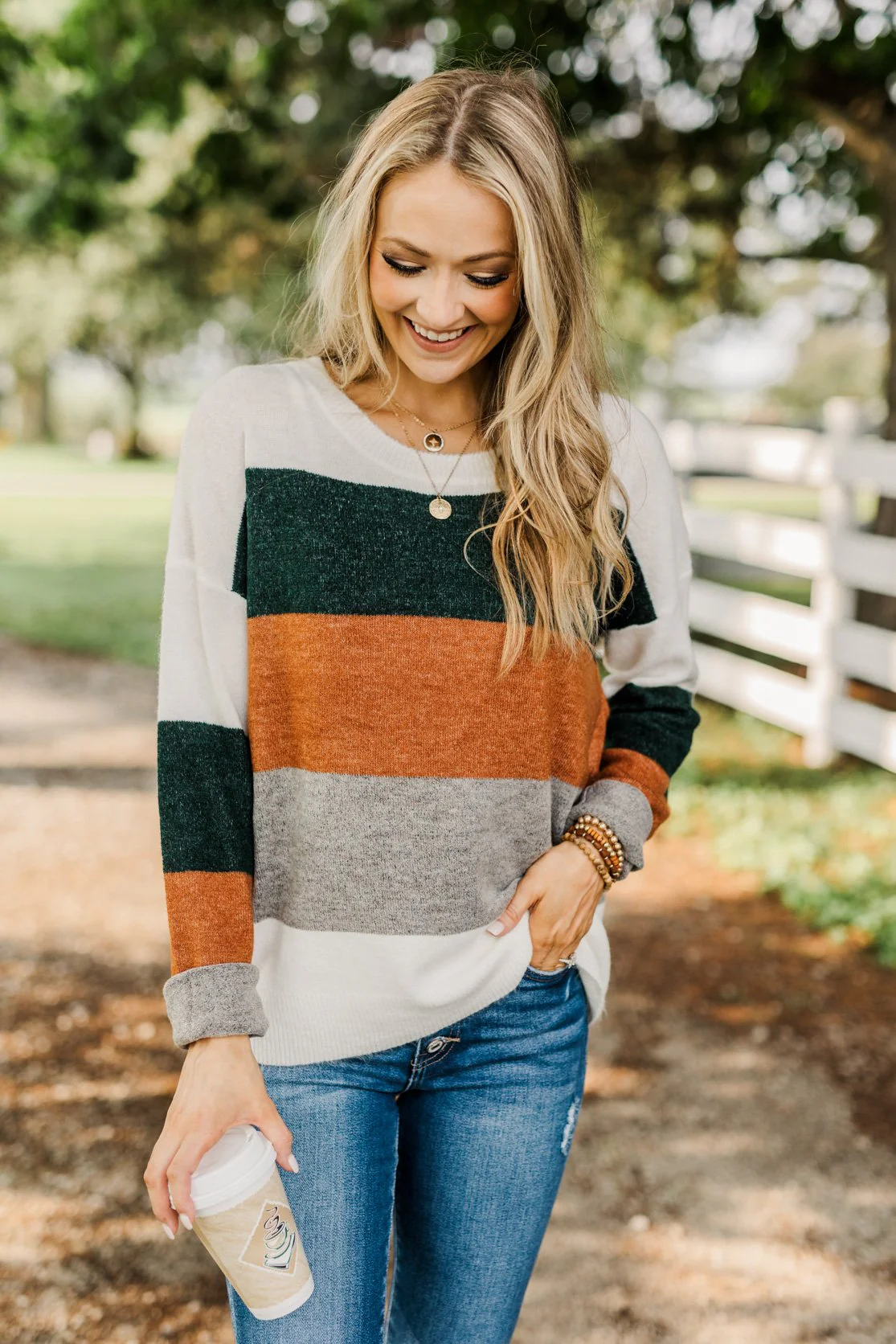 Mountain Getaway Color Block Sweater- Earth Tones - Image 5