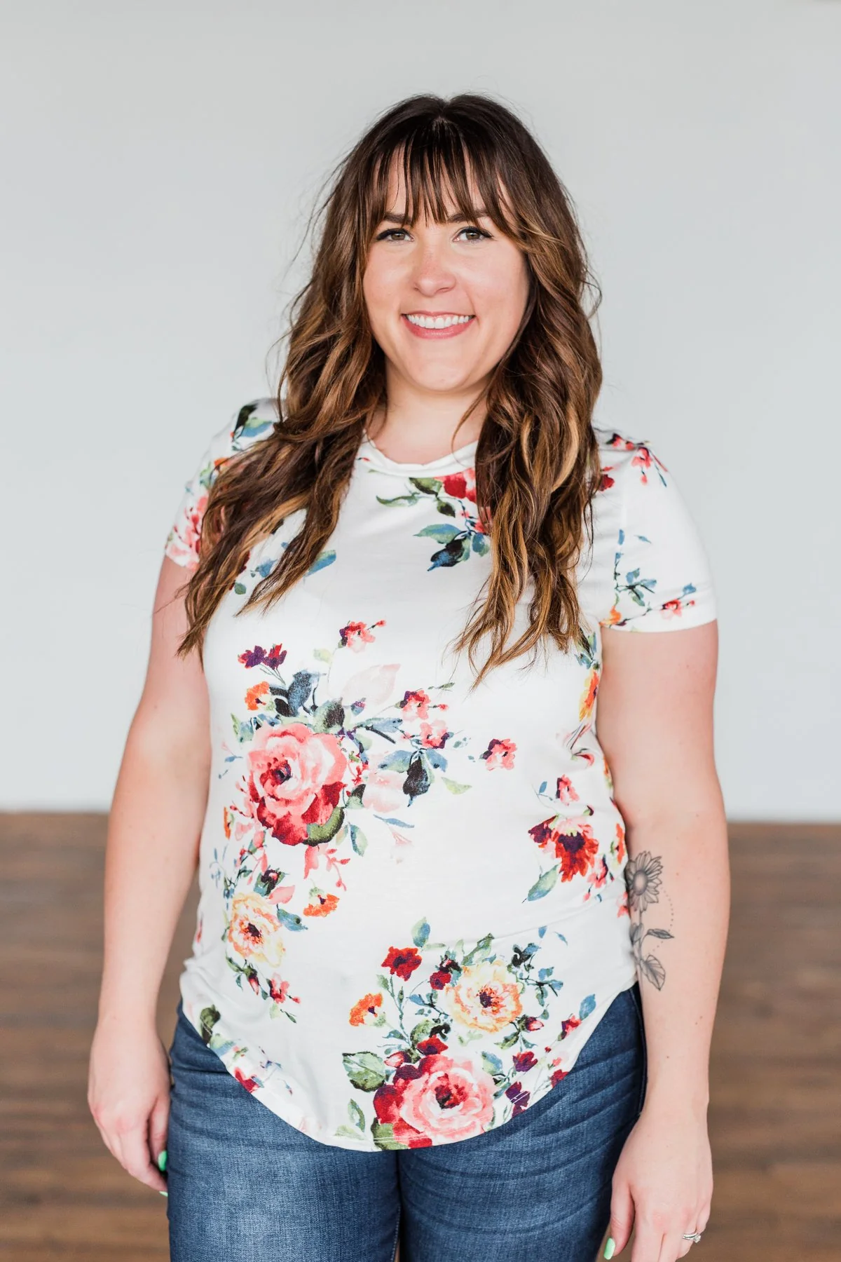 Music To My Ears Short Sleeve Floral Top- Ivory - Image 10