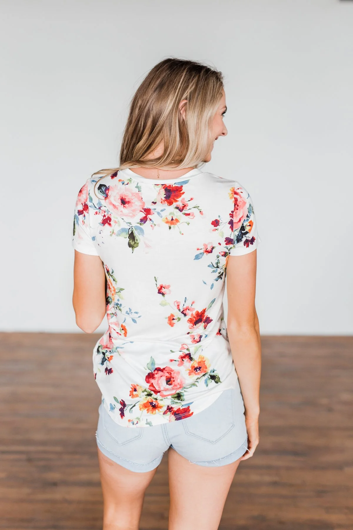 Music To My Ears Short Sleeve Floral Top- Ivory - Image 16