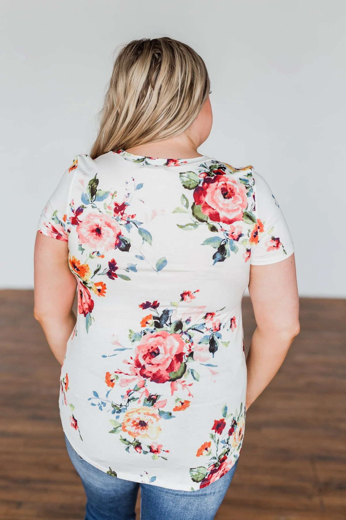 Music To My Ears Short Sleeve Floral Top- Ivory - Image 17