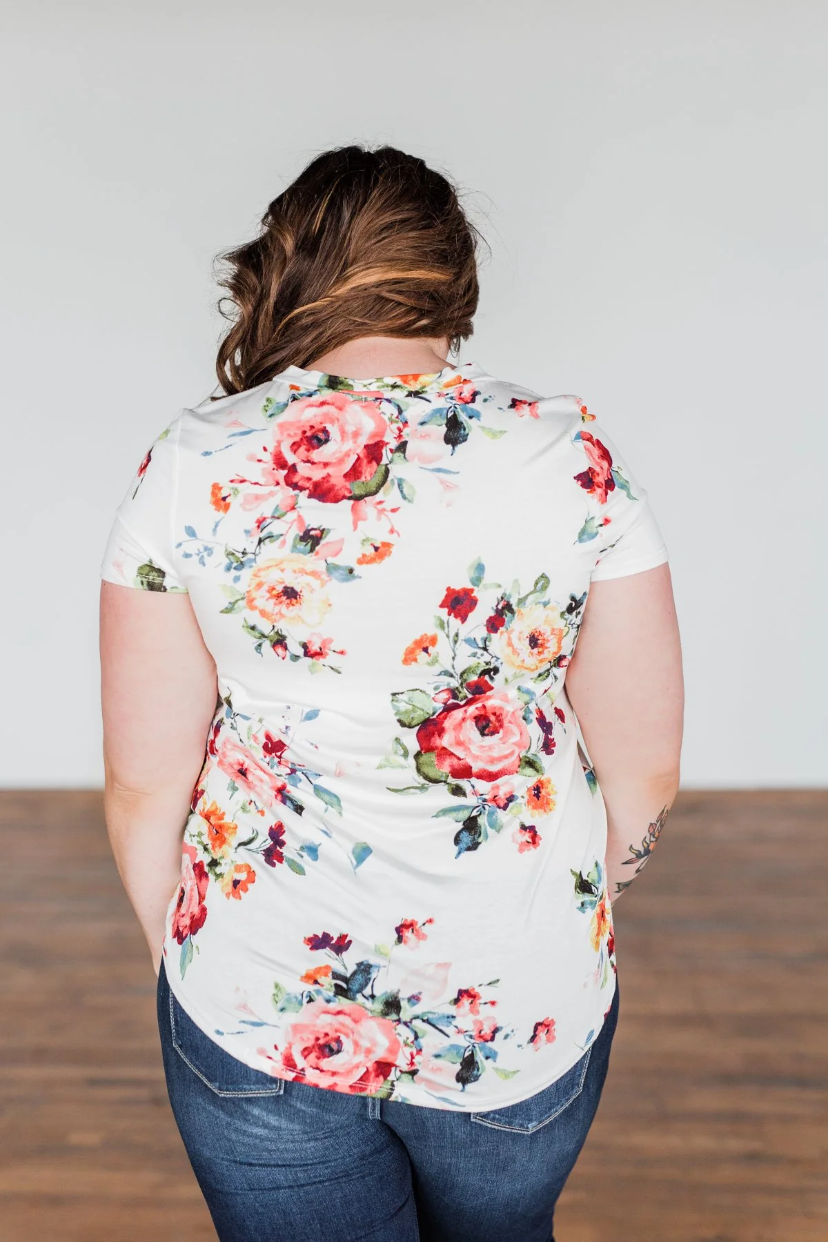 Music To My Ears Short Sleeve Floral Top- Ivory - Image 18