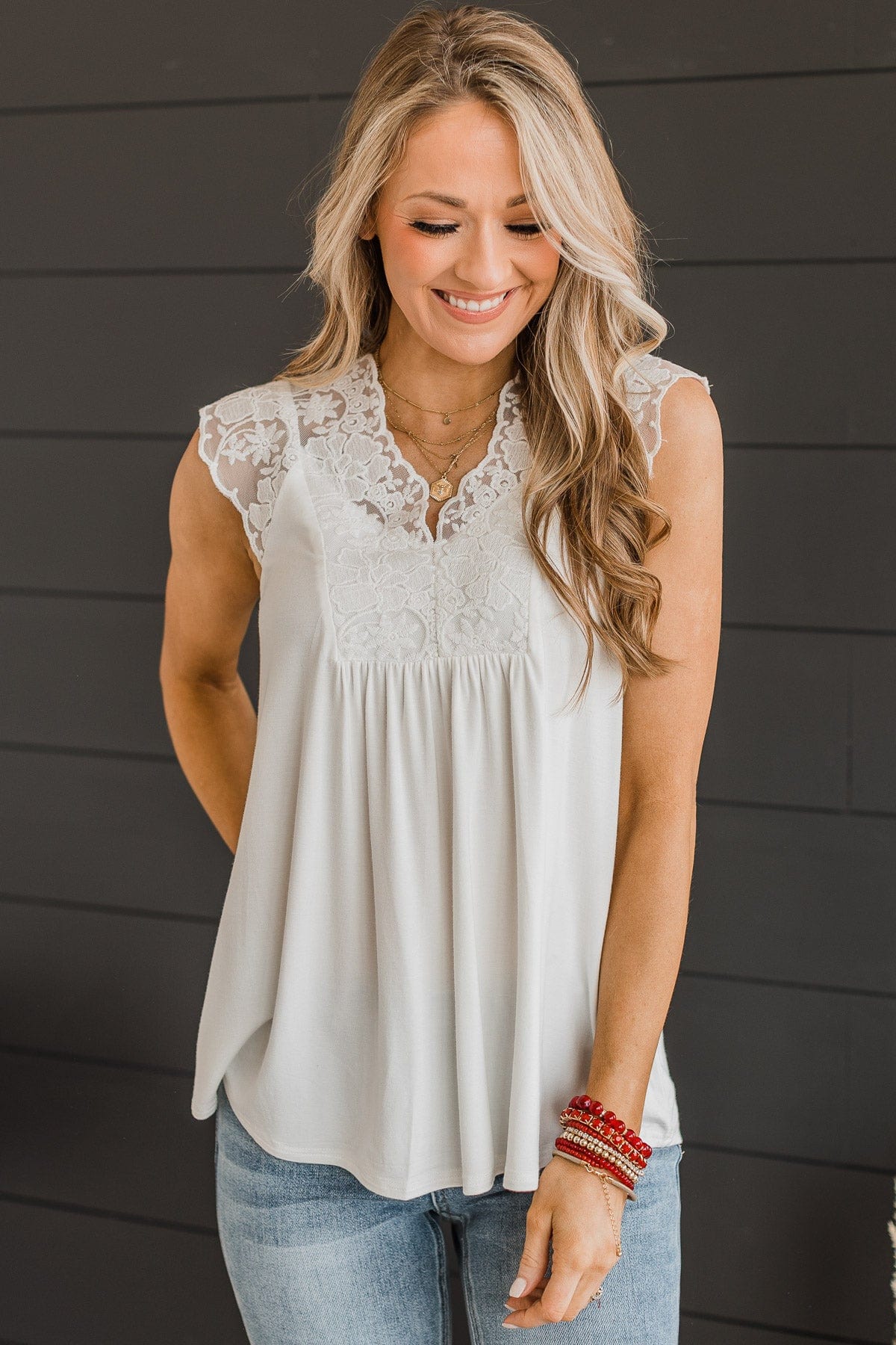 Must Be Fate Lace Top- Off-White - Image 4