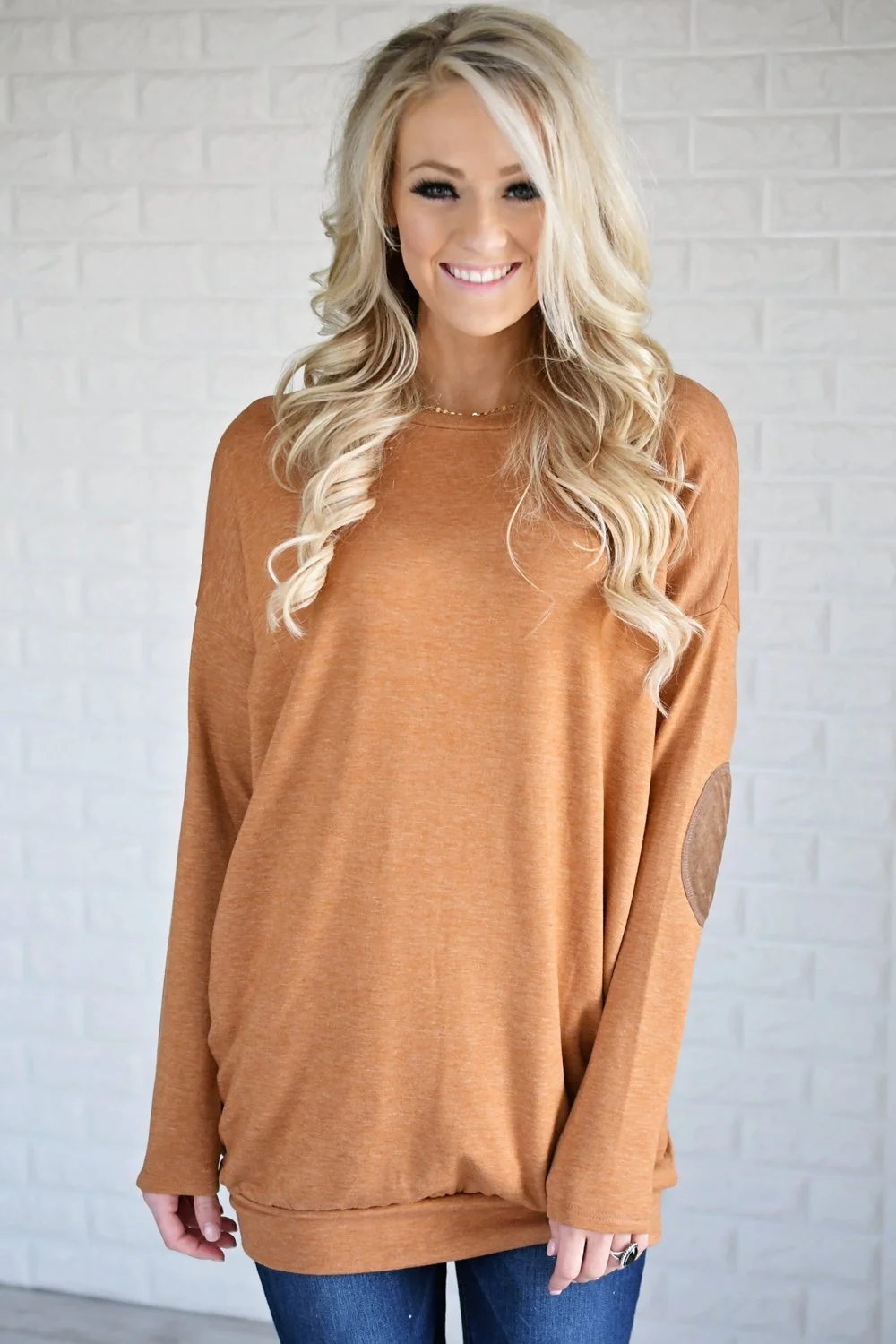 Mustard Elbow Patch Sweater - Image 3