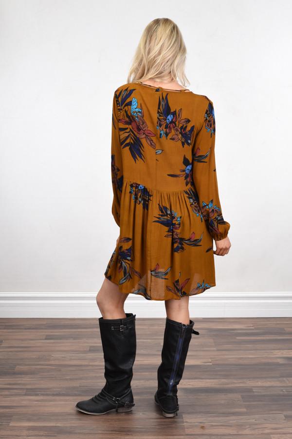 Mustard Floral Dress - Image 6