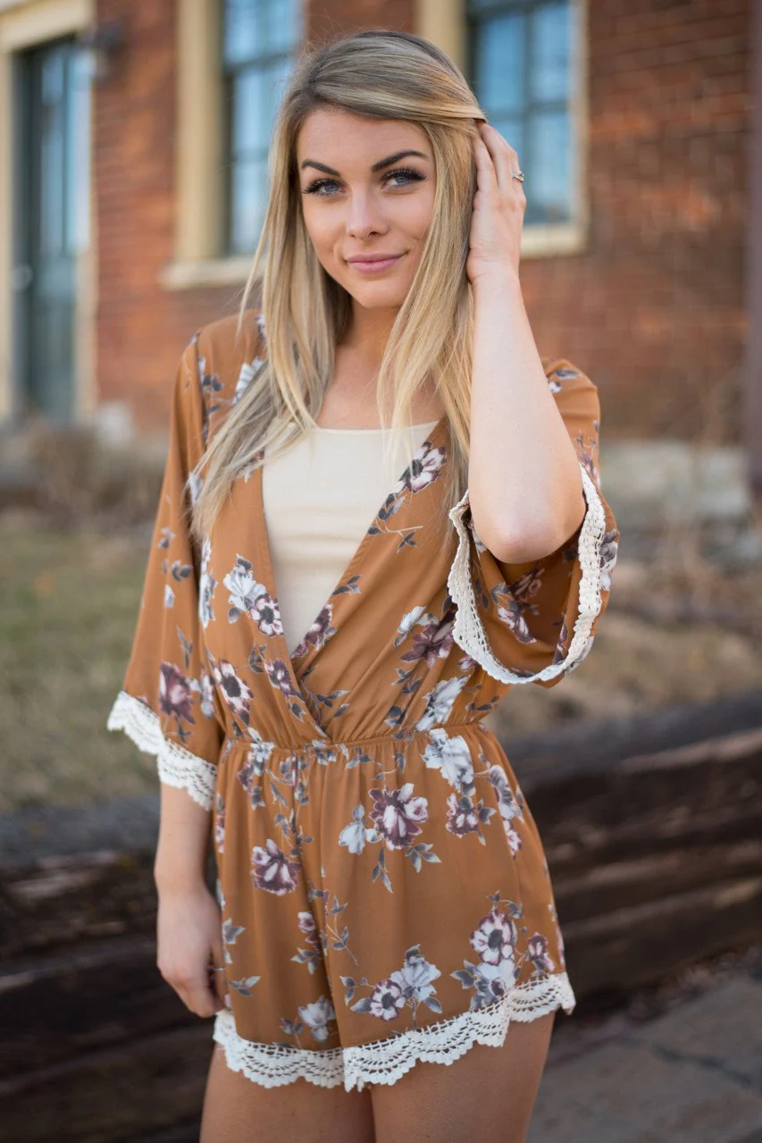 Mustard Floral Romper - Image 2