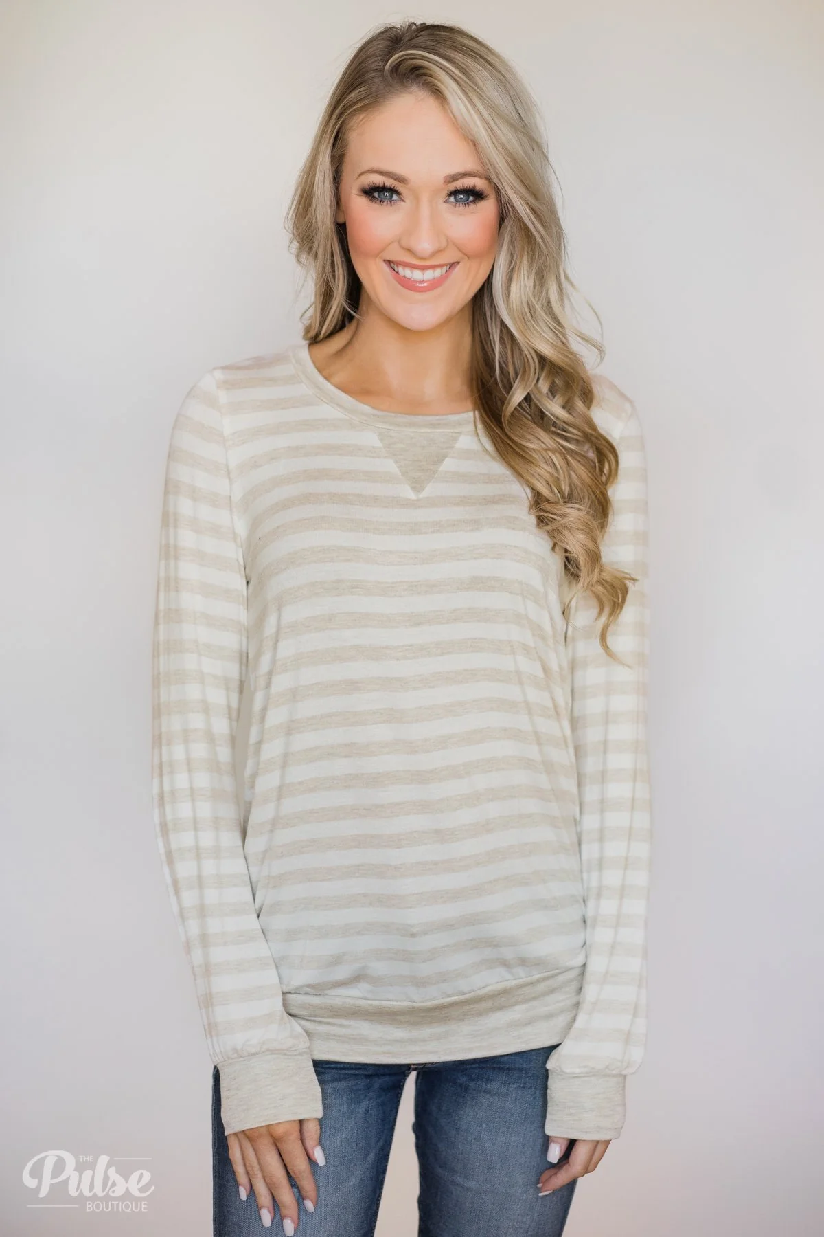 My Basic Necessity Striped Top- Oatmeal - Image 2