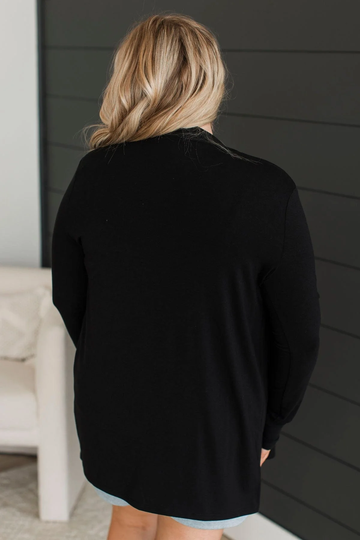 My Best Self Open Front Cardigan- Black - Image 8
