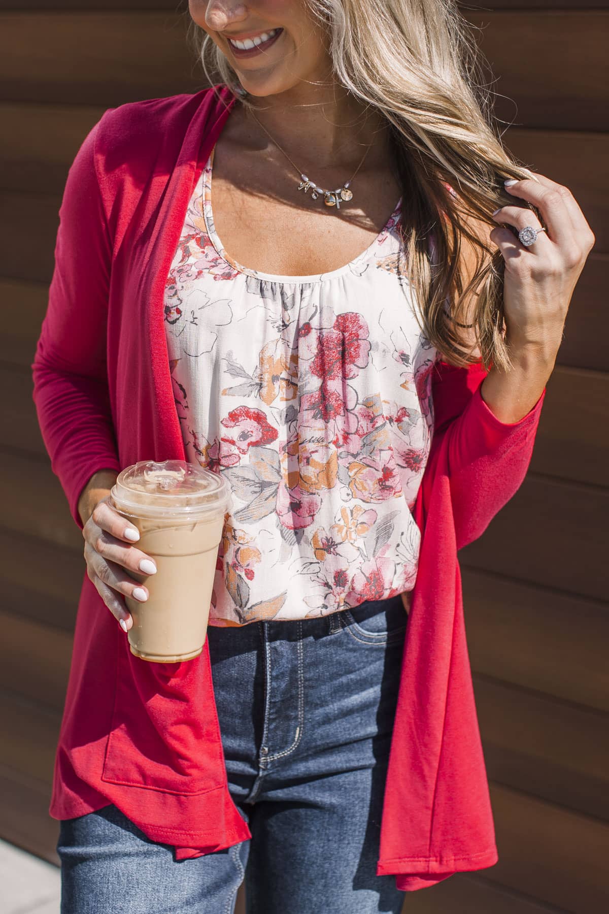 My Best Self Open Front Cardigan- Red - Image 2