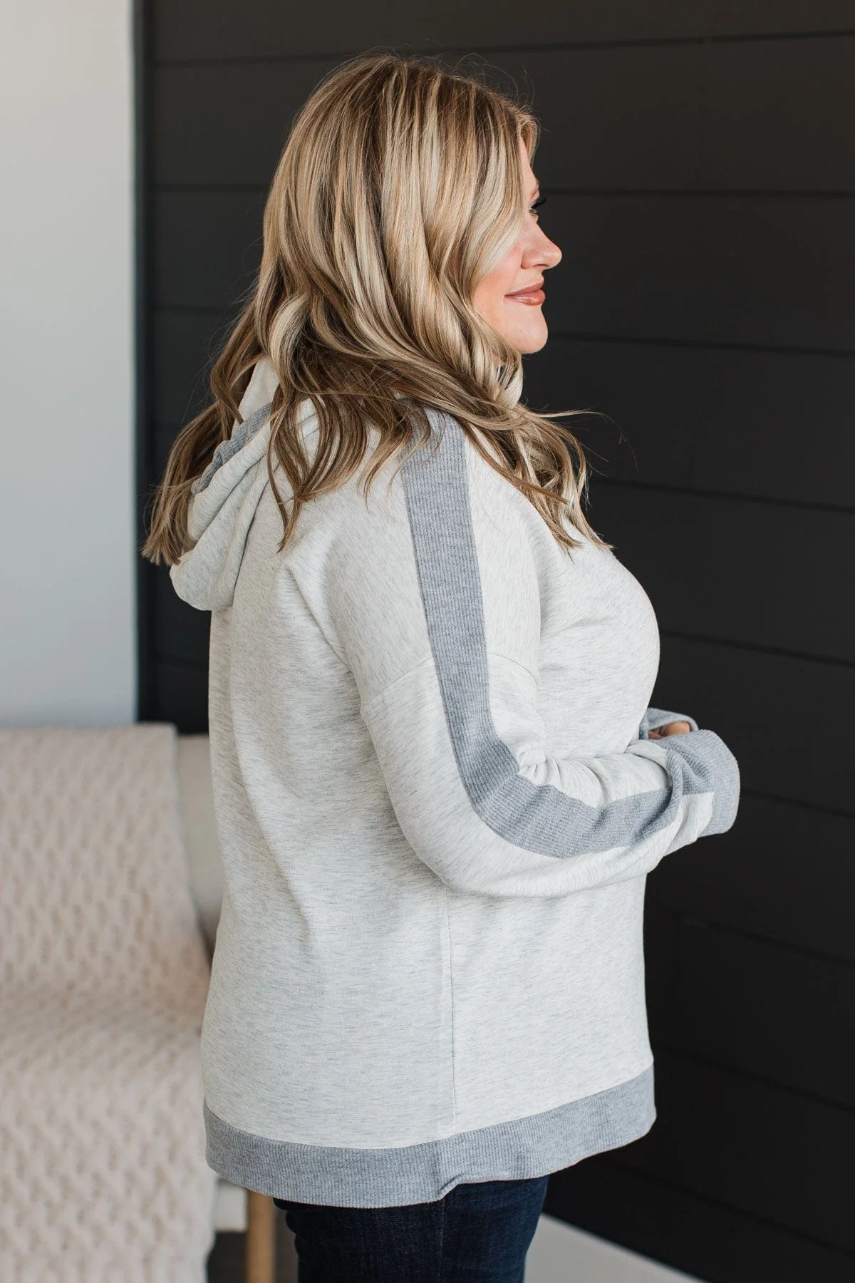 My Every Wish Hooded Top- Heather Grey - Image 6