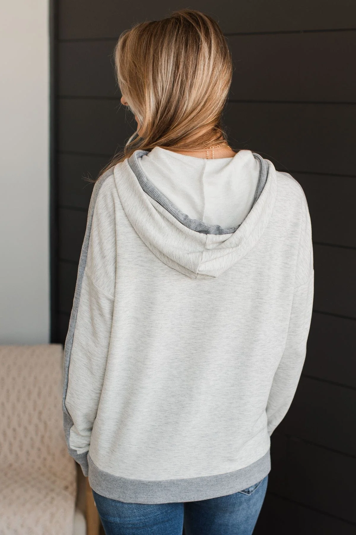 My Every Wish Hooded Top- Heather Grey - Image 7