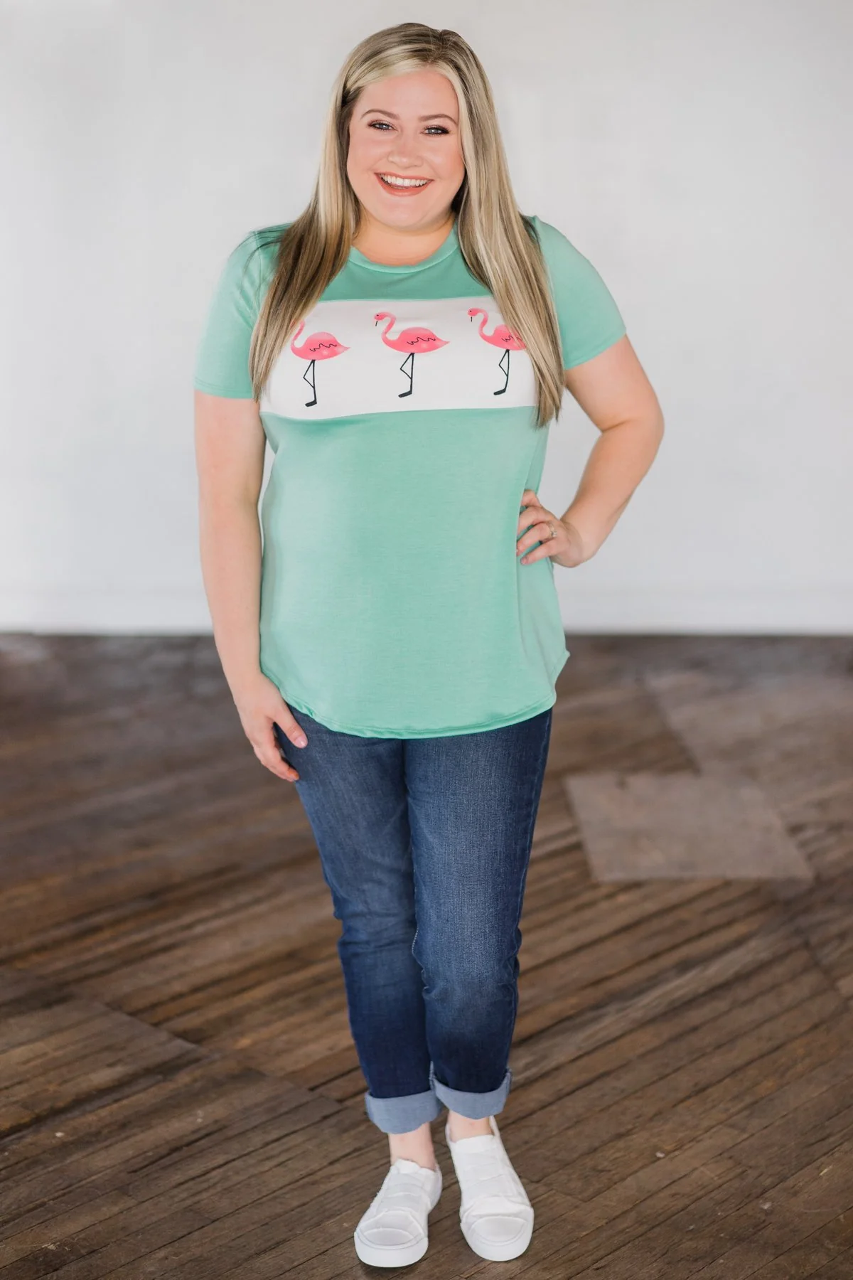 My Favorite Flamingo Top - Mint - Image 6