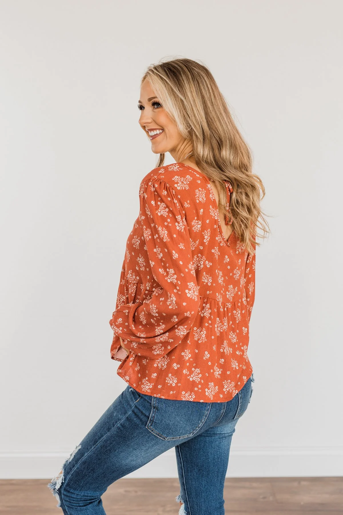 My Favorite Things Floral Blouse- Rust - Image 7