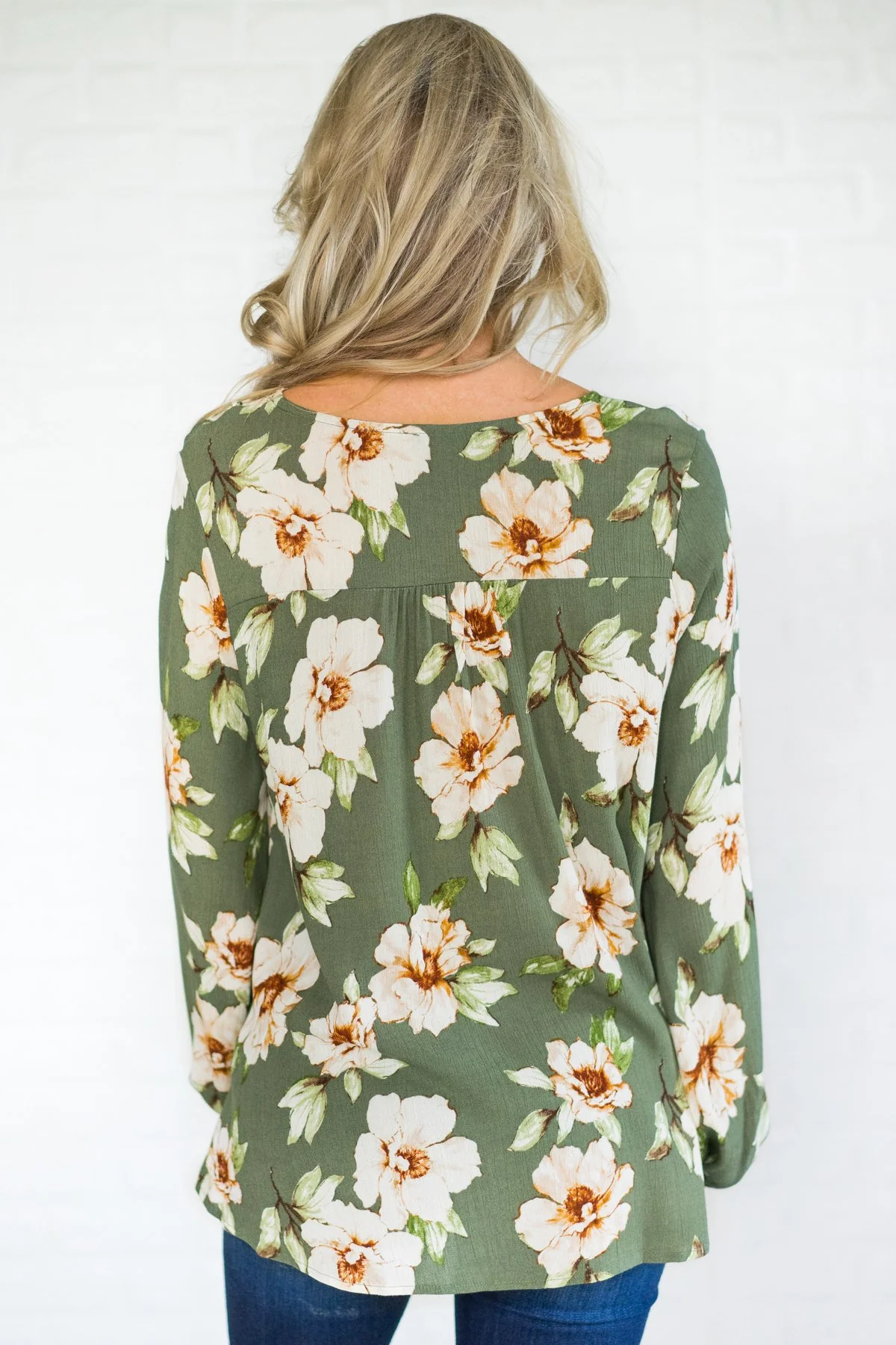 My Happy Ending Floral Top - Deep Green - Image 4
