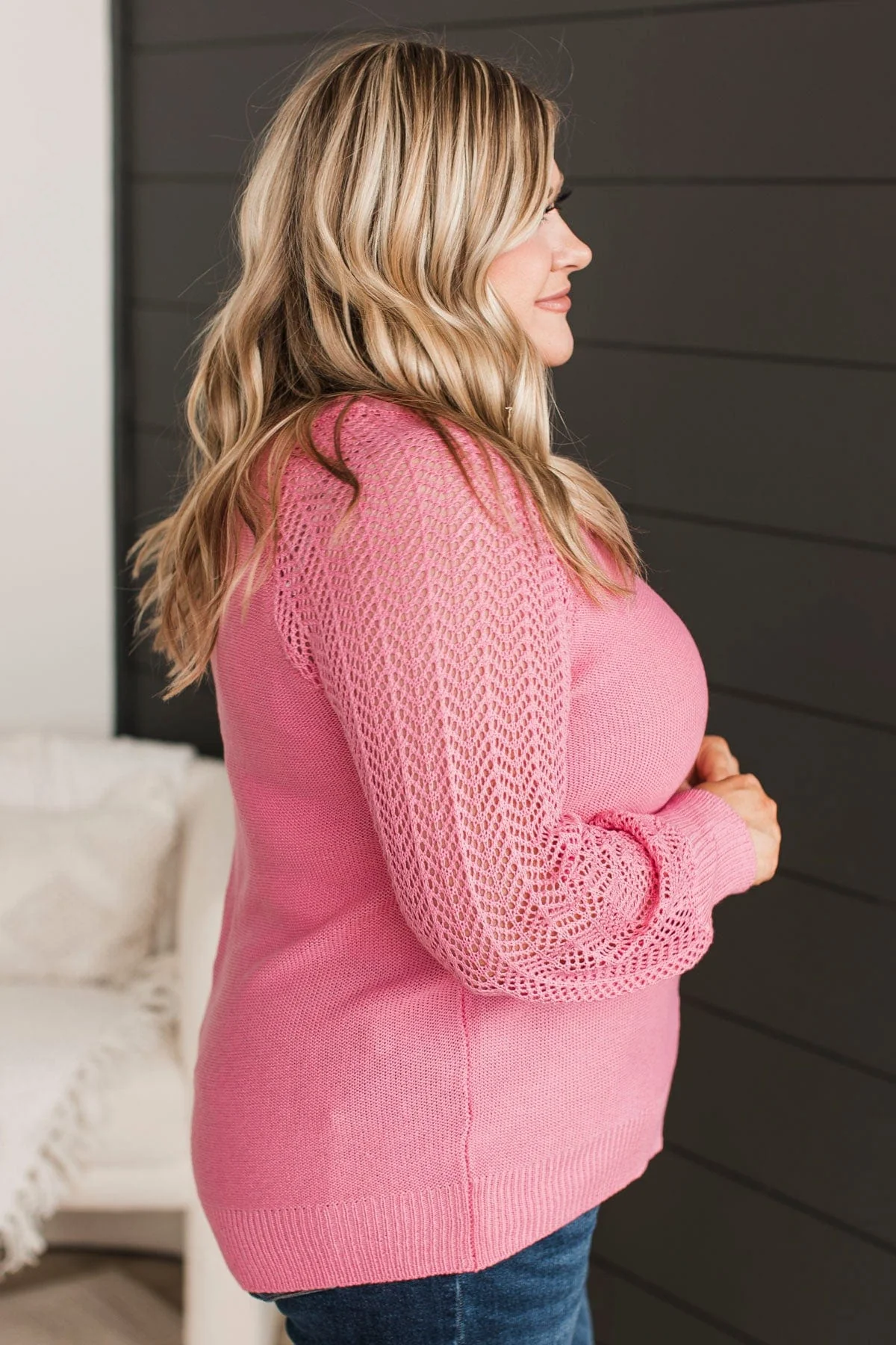 My Heart Is Yours Knit Sweater- Pink - Image 9