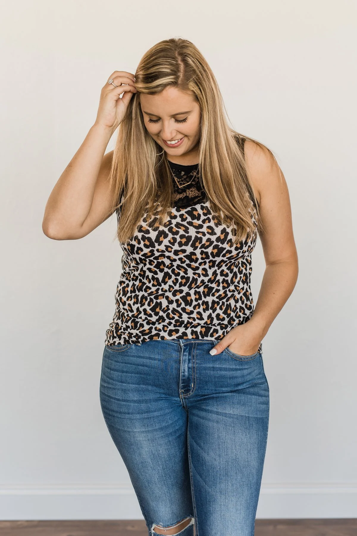My Moment To Shine Lace Tank- Leopard - Image 4
