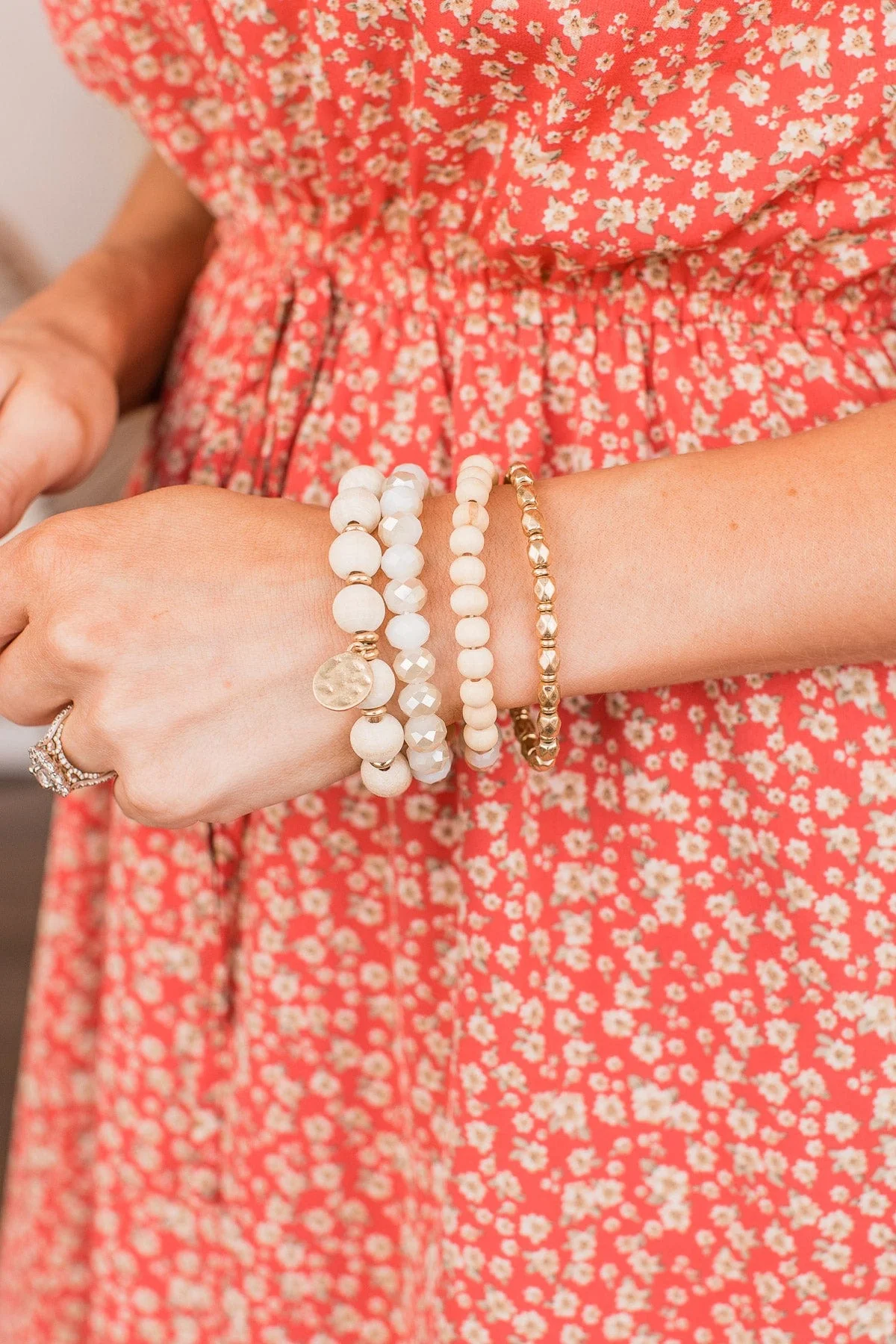 My New Obsession 4 Layer Bracelet- Natural & Gold - Image 3