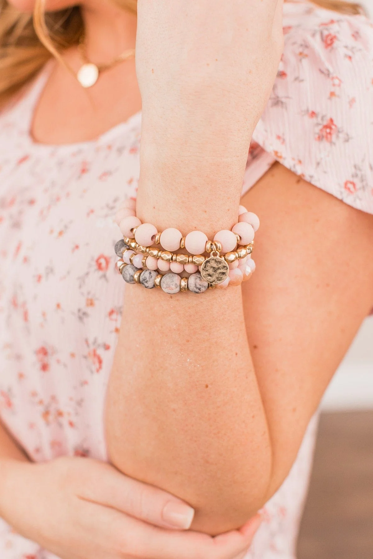 My New Obsession 4 Layer Bracelet- Pink & Gold - Image 2