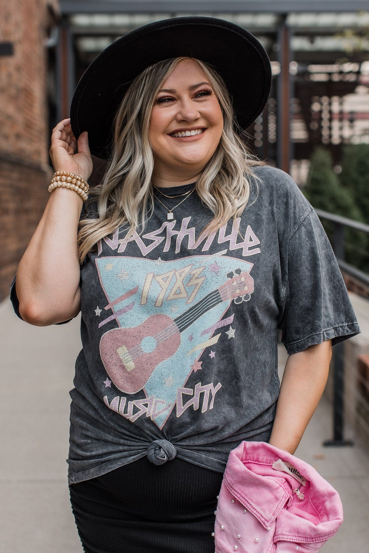 "Nashville Music City" Graphic Tee- Vintage Black - Image 4