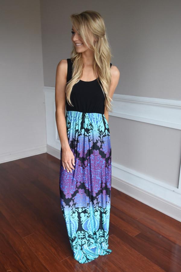 Nashville Nights Maxi Dress ~ Blue - Image 4