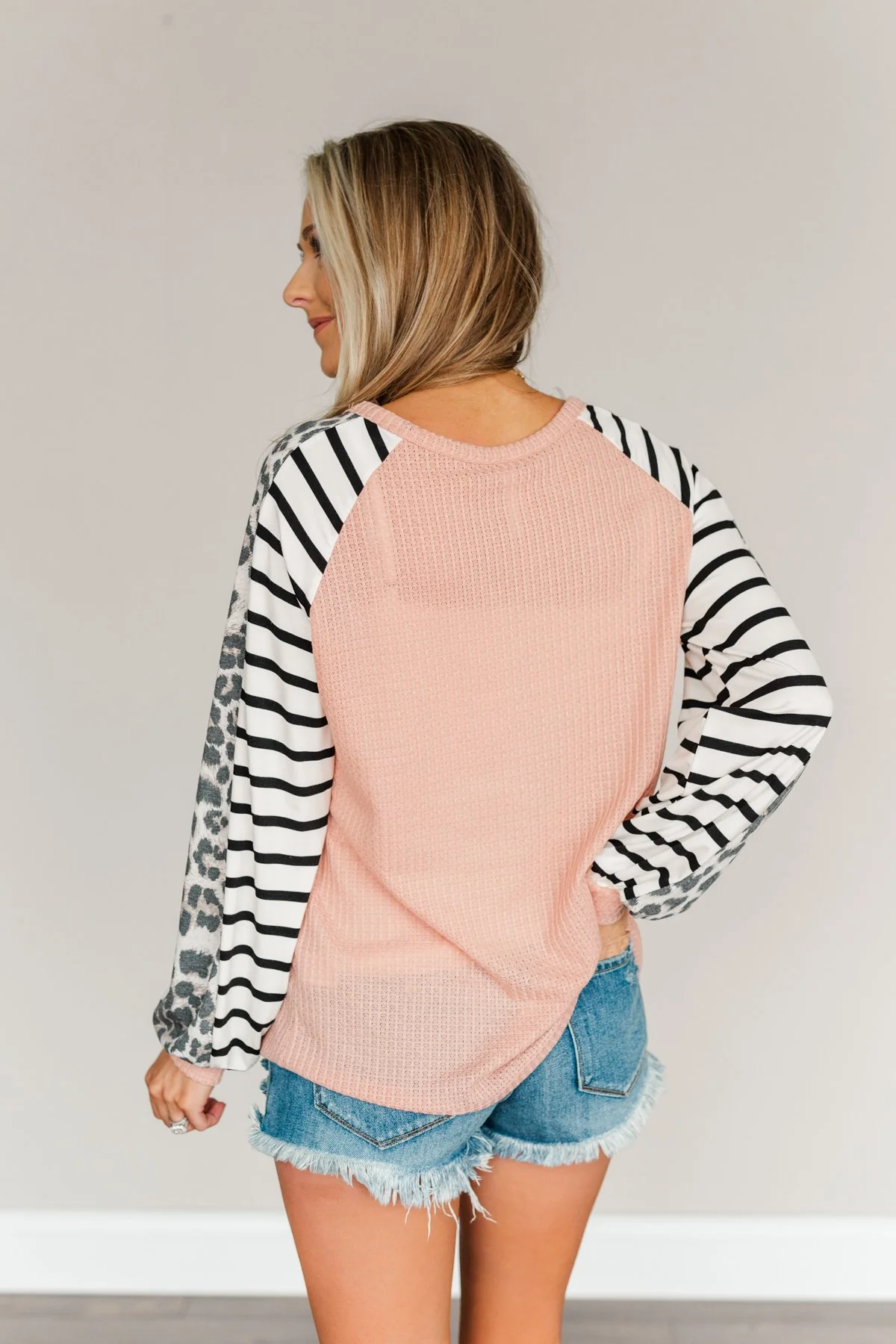 Natural Beauty Long Sleeve Knit Top- Dusty Peach - Image 8