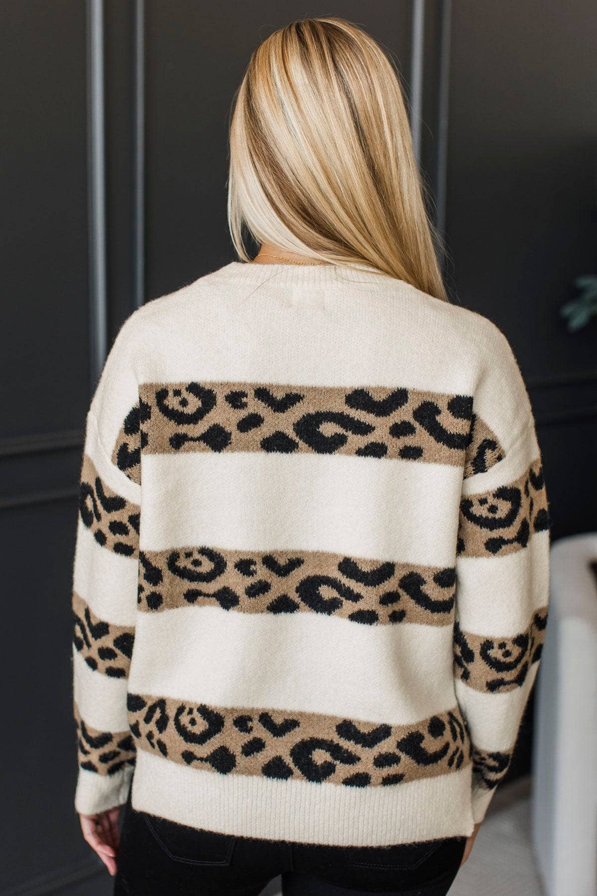 Natural Wonder Striped Knit Sweater- Ivory - Image 8