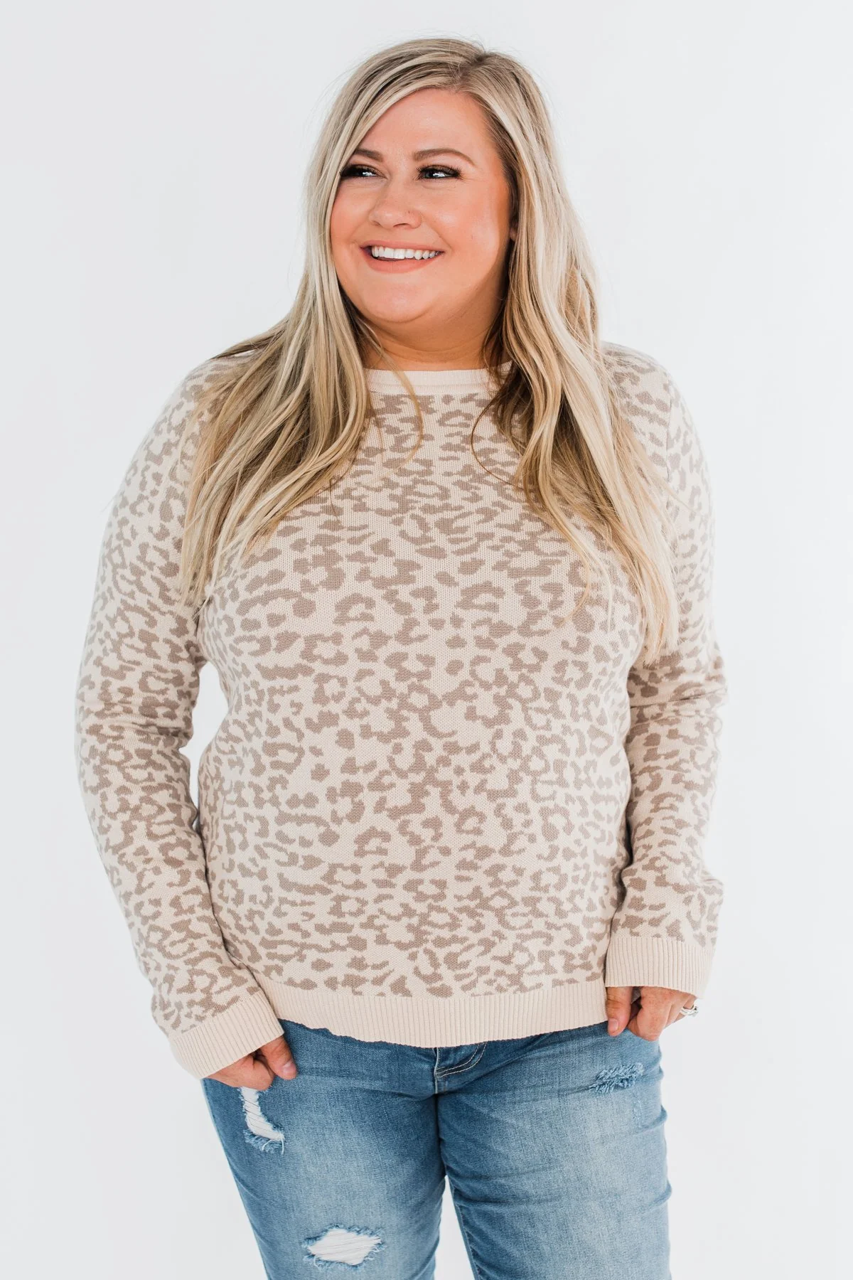 Naturally Fierce Leopard Sweater- Beige - Image 9