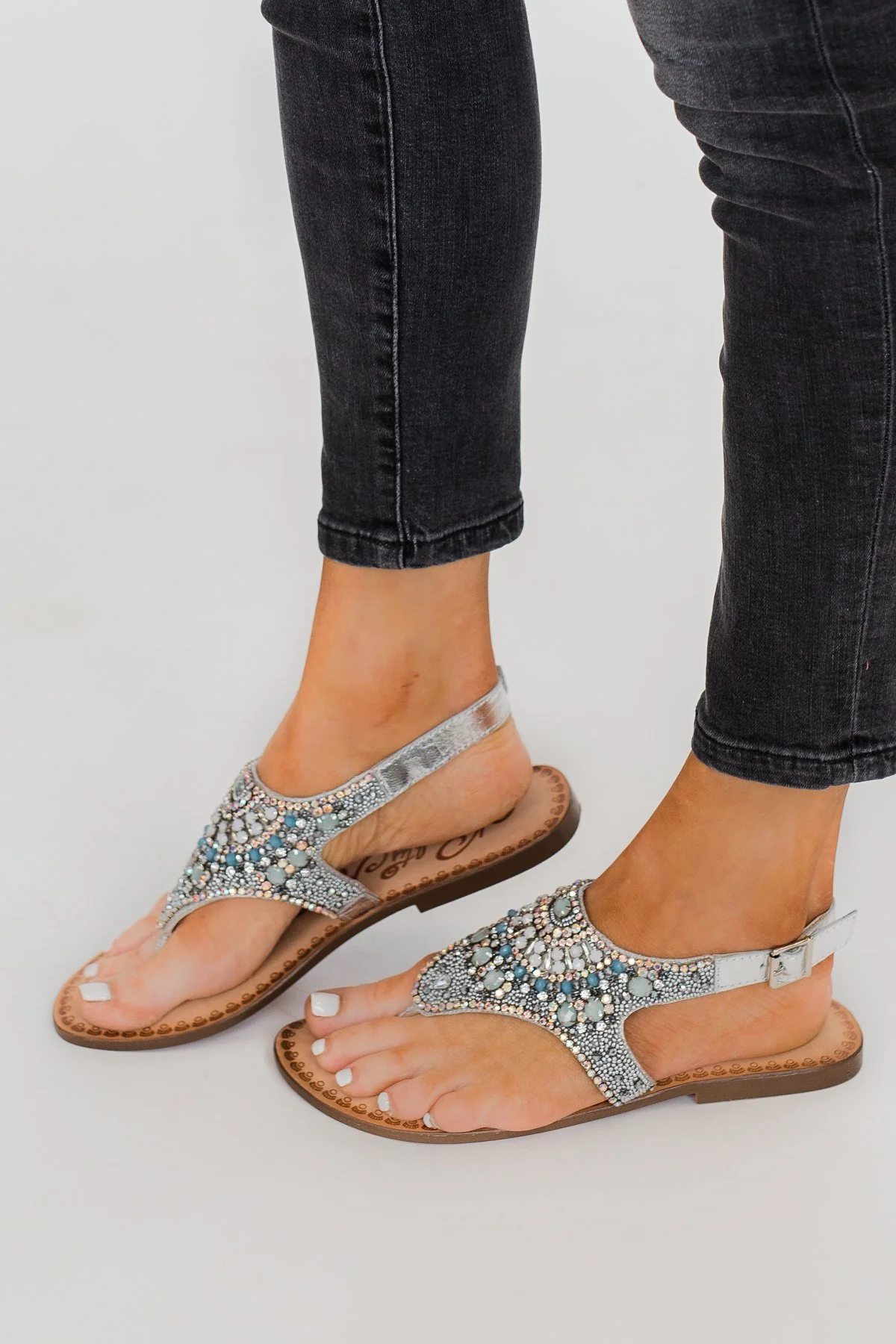 Naughty Monkey Ice Berg Sandals- Silver - Image 3