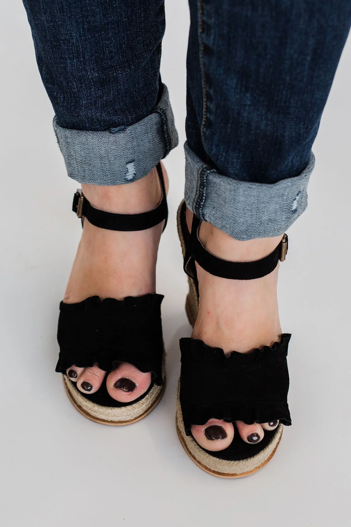 Naughty Monkey Love Wedges- Black - Image 3