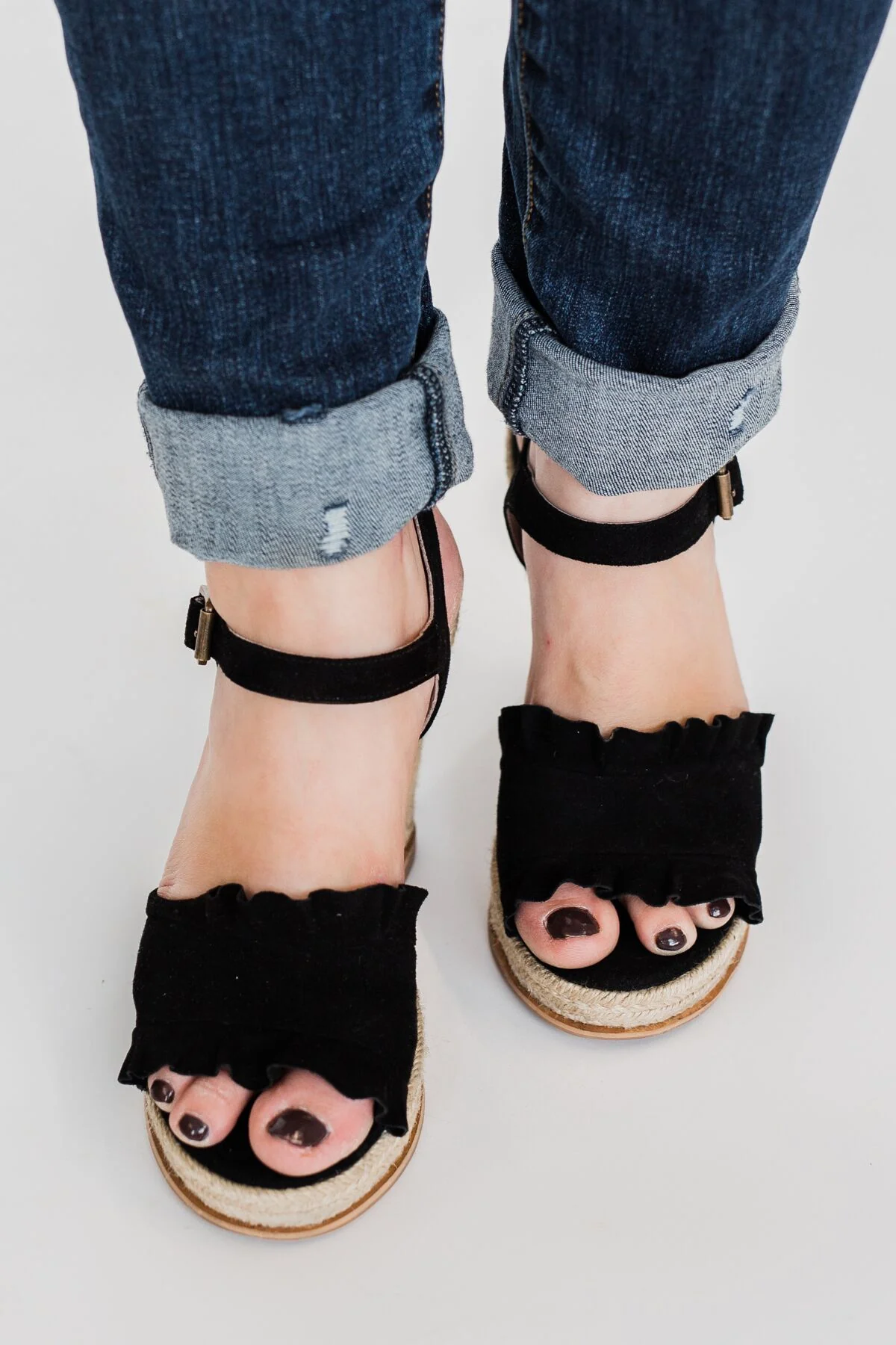 Naughty Monkey Love Wedges- Black - Image 4