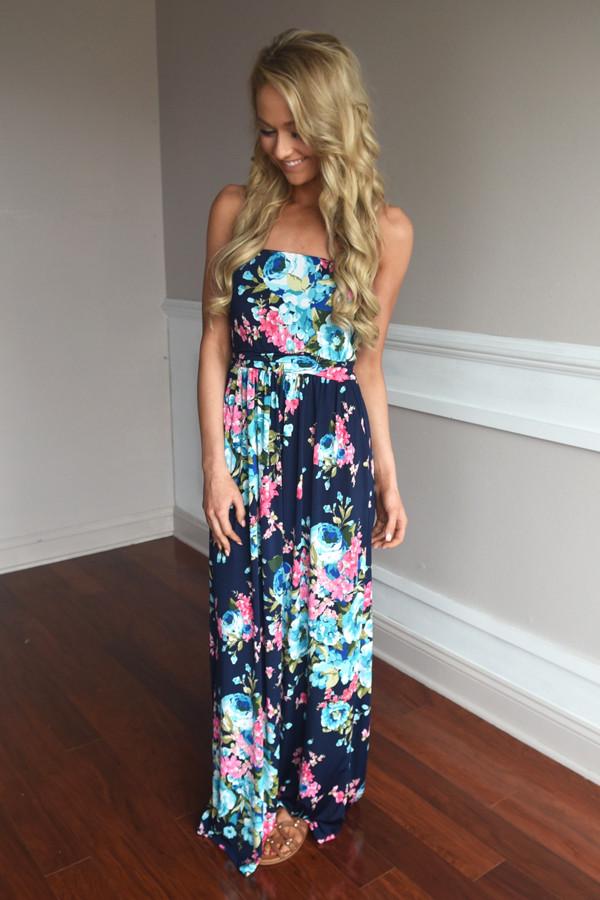 Navy Floral Maxi - Image 4