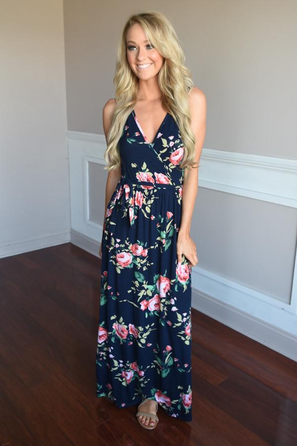 Navy Floral Sensation Maxi - Image 2