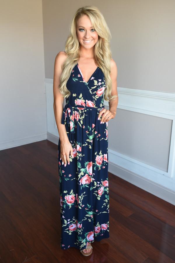 Navy Floral Sensation Maxi - Image 3