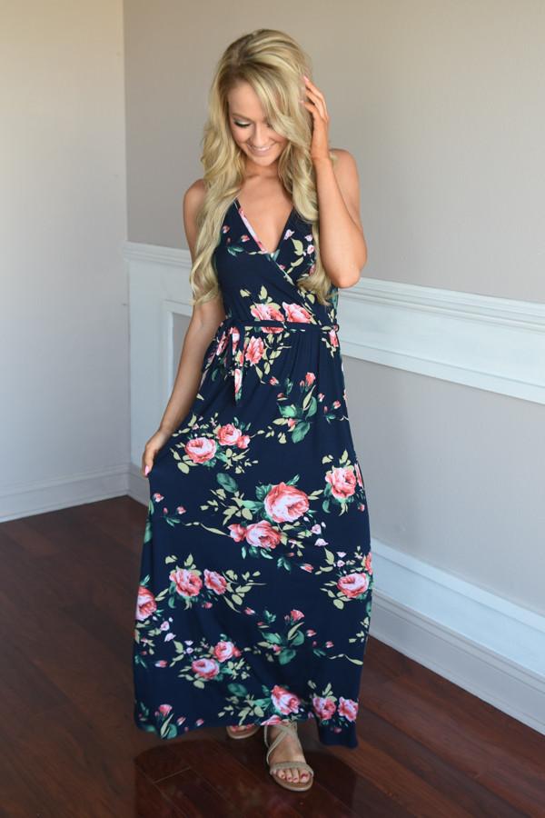 Navy Floral Sensation Maxi - Image 4