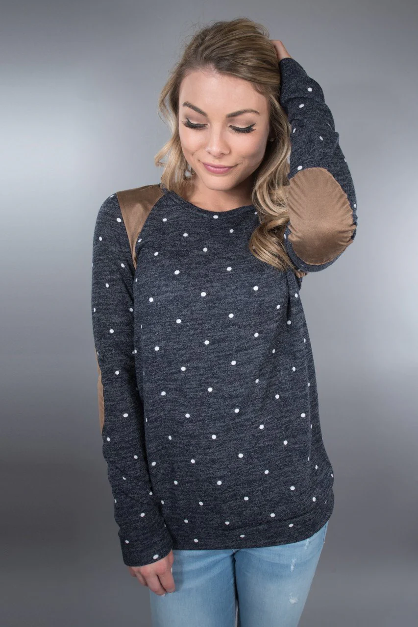 Navy Polka Dot Top - Image 2