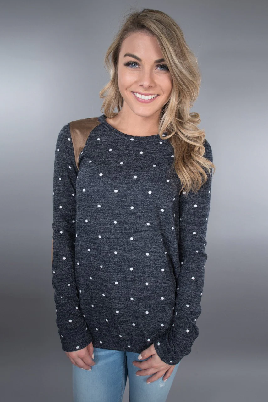 Navy Polka Dot Top - Image 3