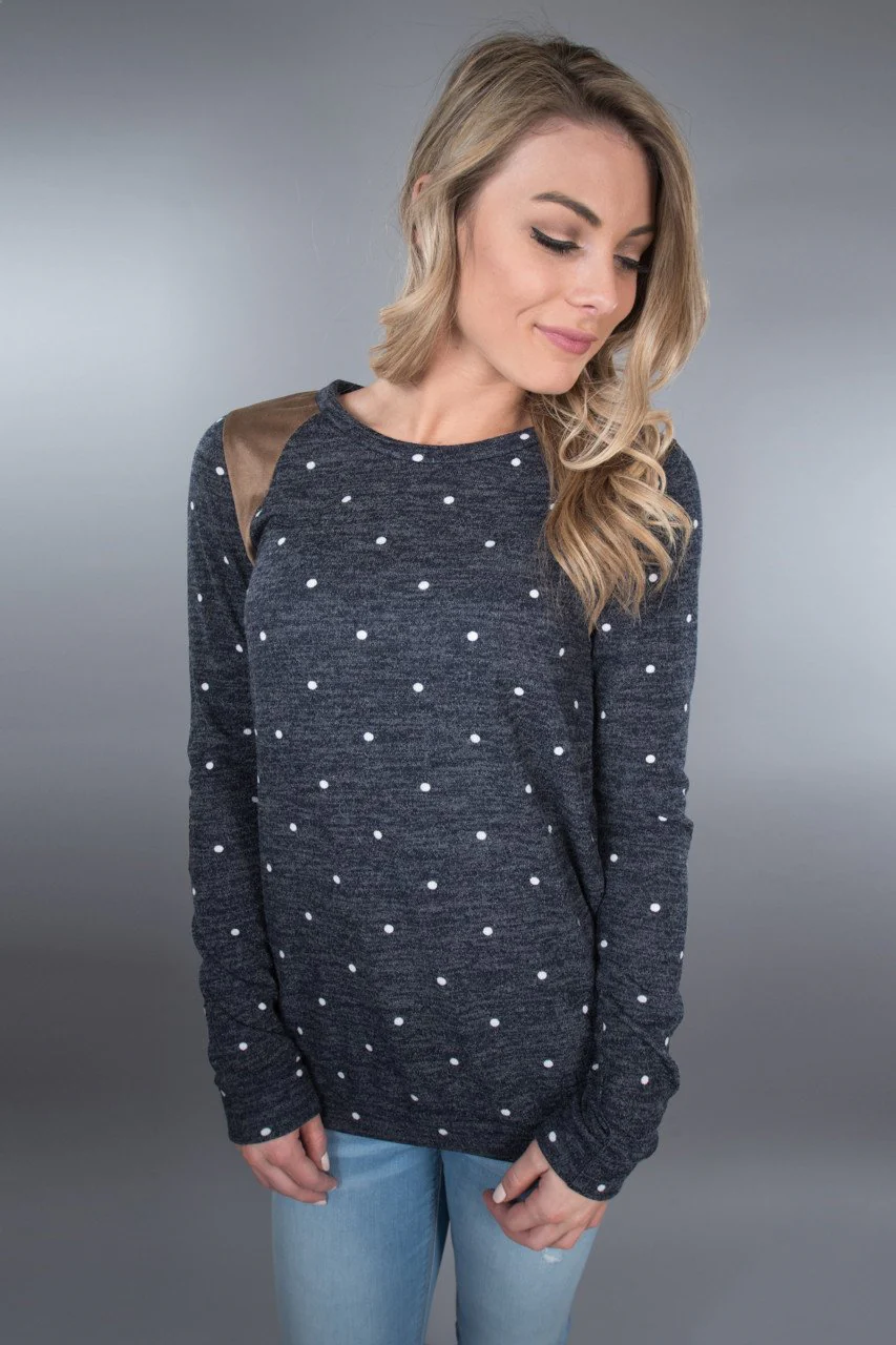 Navy Polka Dot Top - Image 4