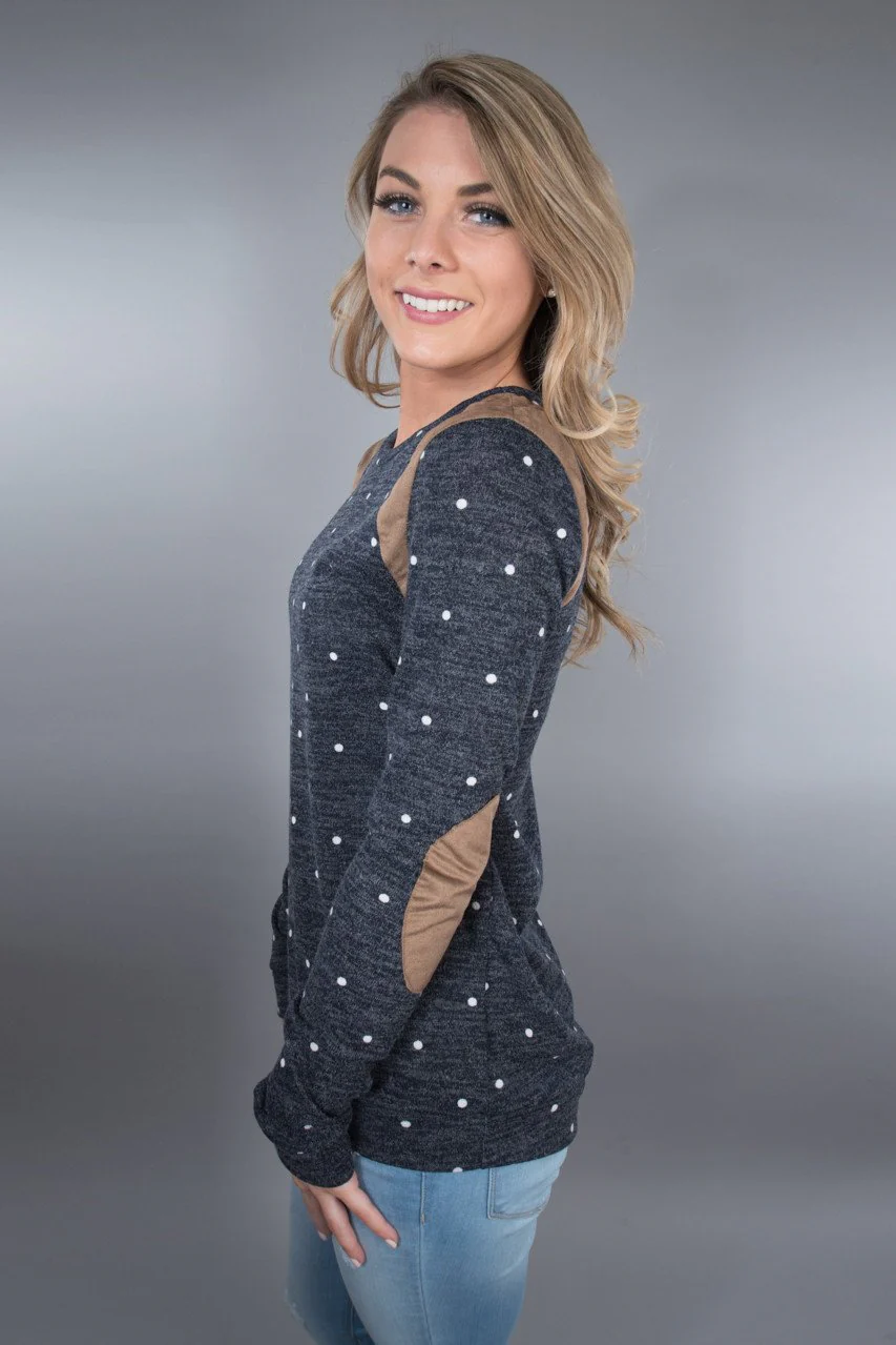 Navy Polka Dot Top - Image 5