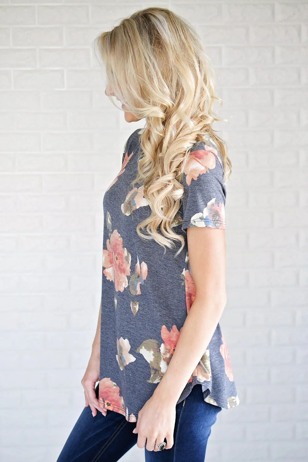 Navy Spiced Floral Top - Image 3