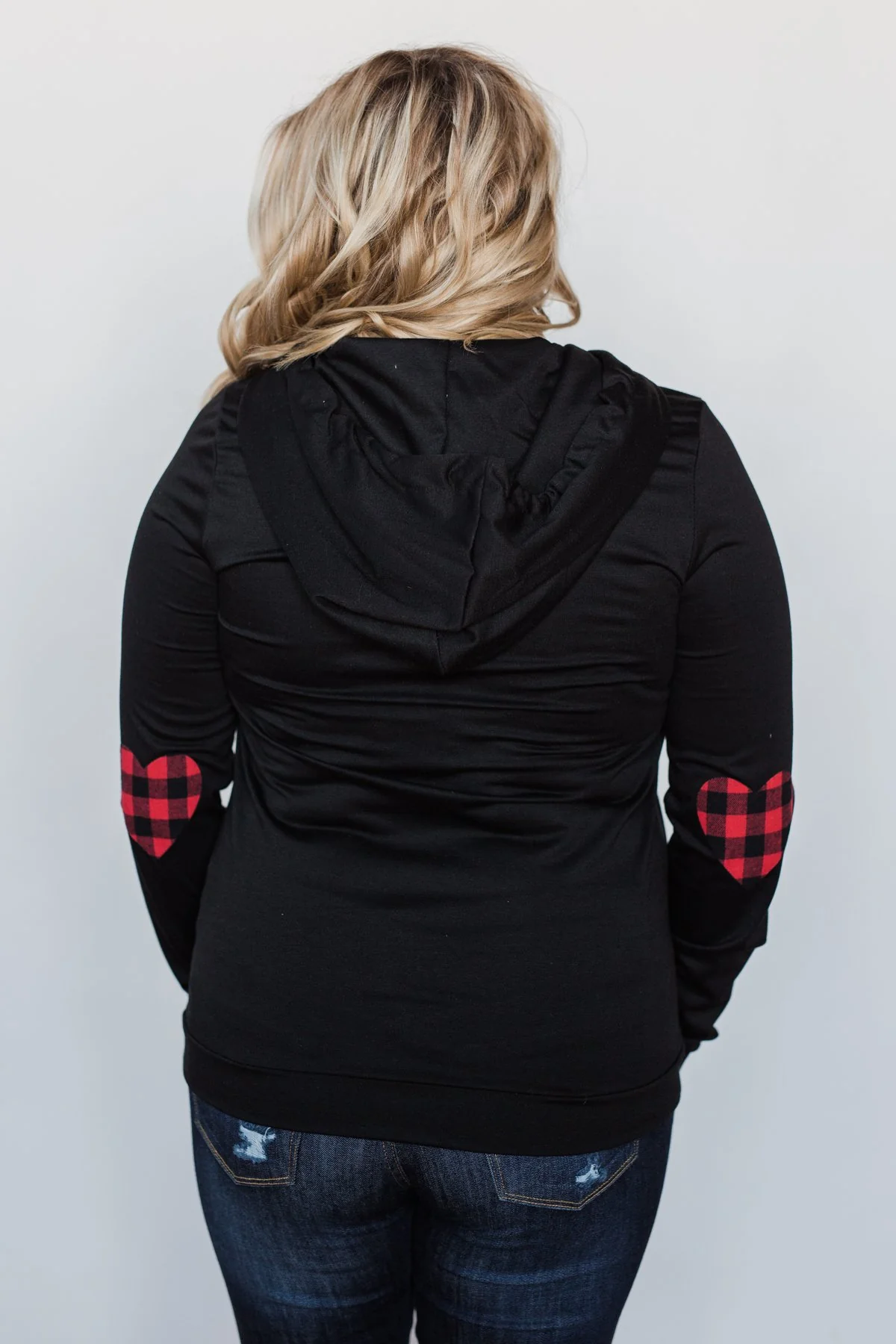 Near to my Heart Elbow Patch Hoodie - Black - Image 12