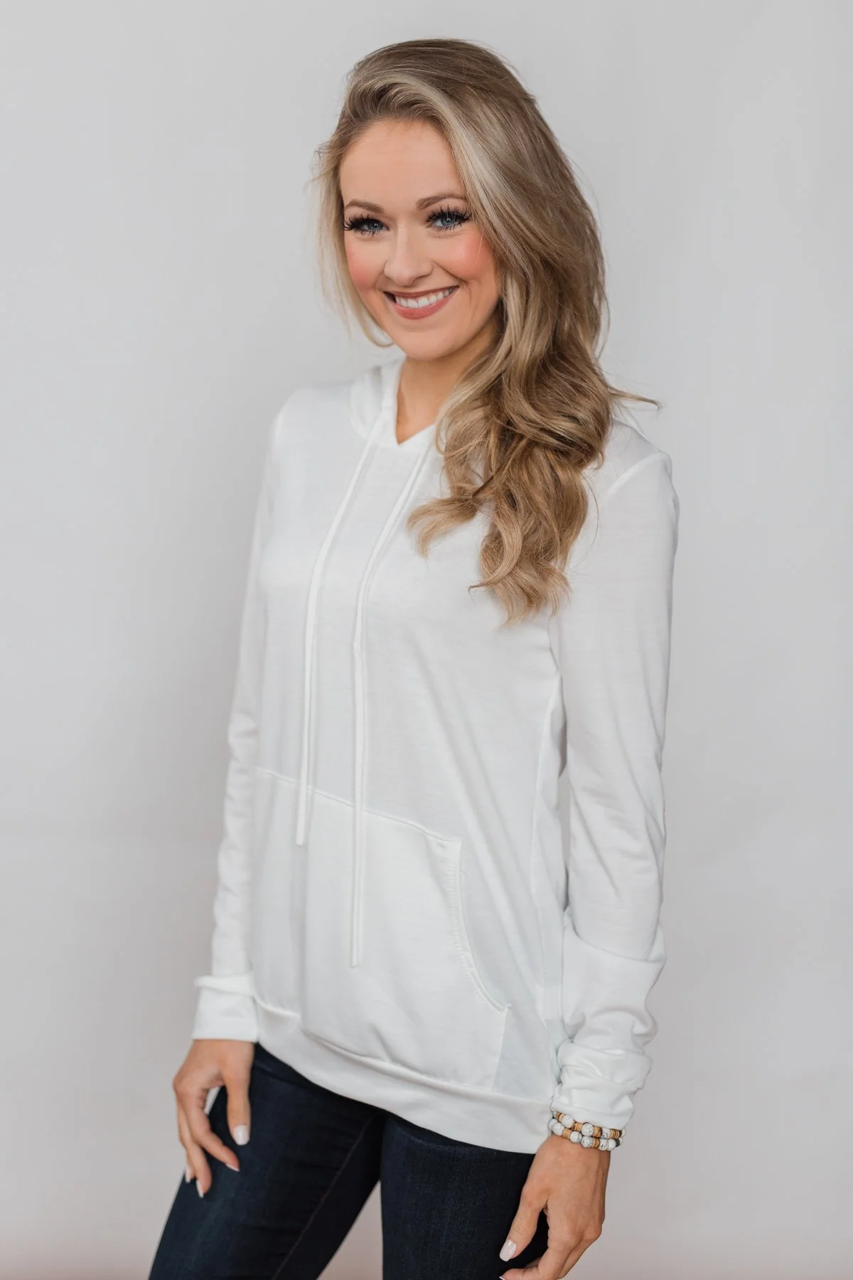 Near to my Heart Elbow Patch Hoodie- Ivory - Image 5