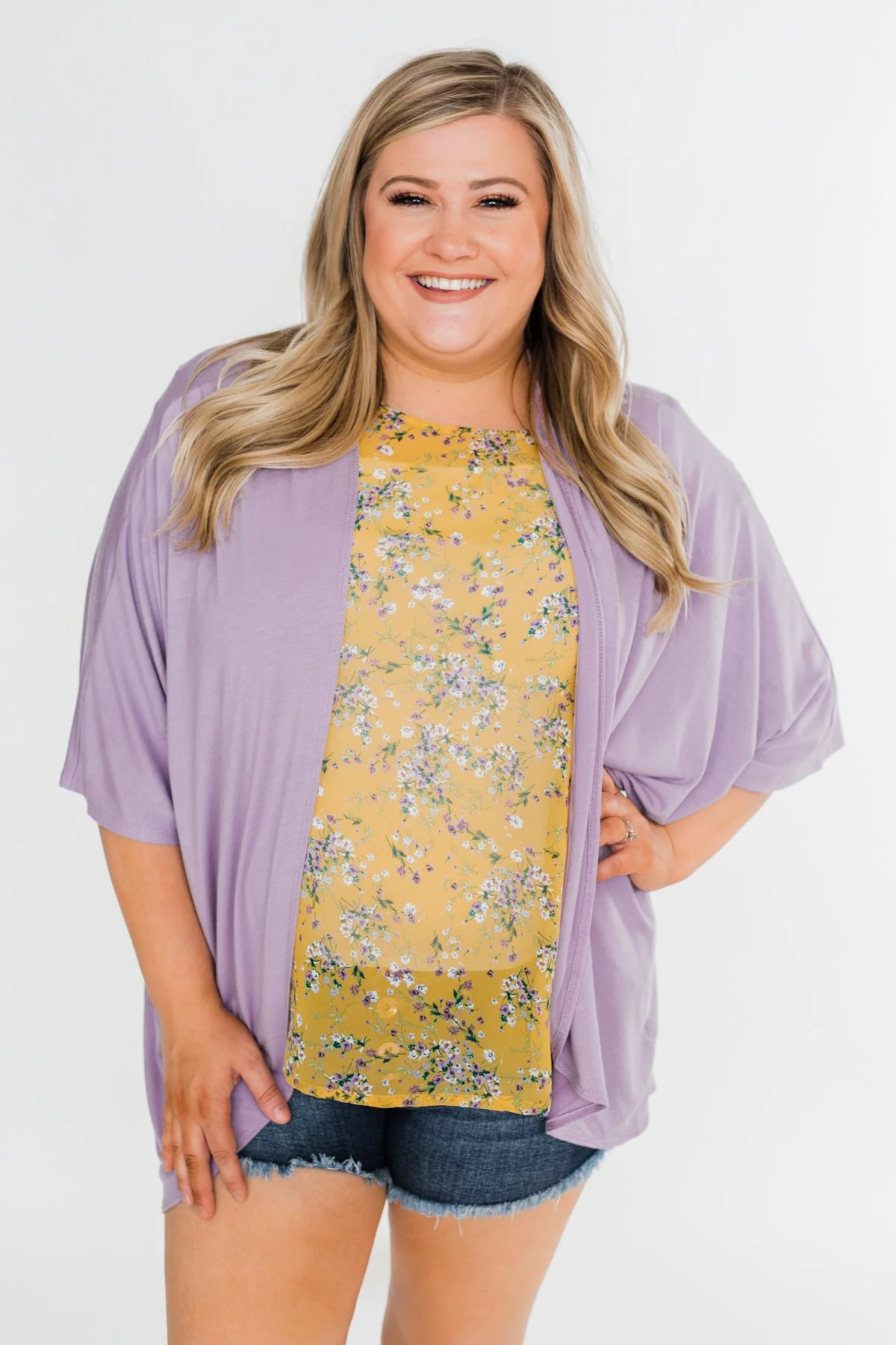 Need For You Short Sleeve Kimono- Light Purple - Image 6