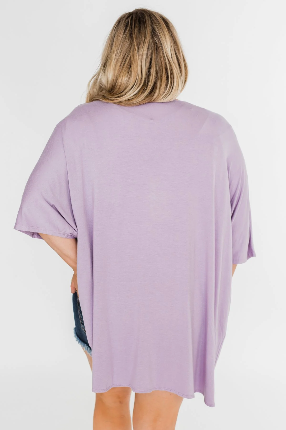 Need For You Short Sleeve Kimono- Light Purple - Image 8
