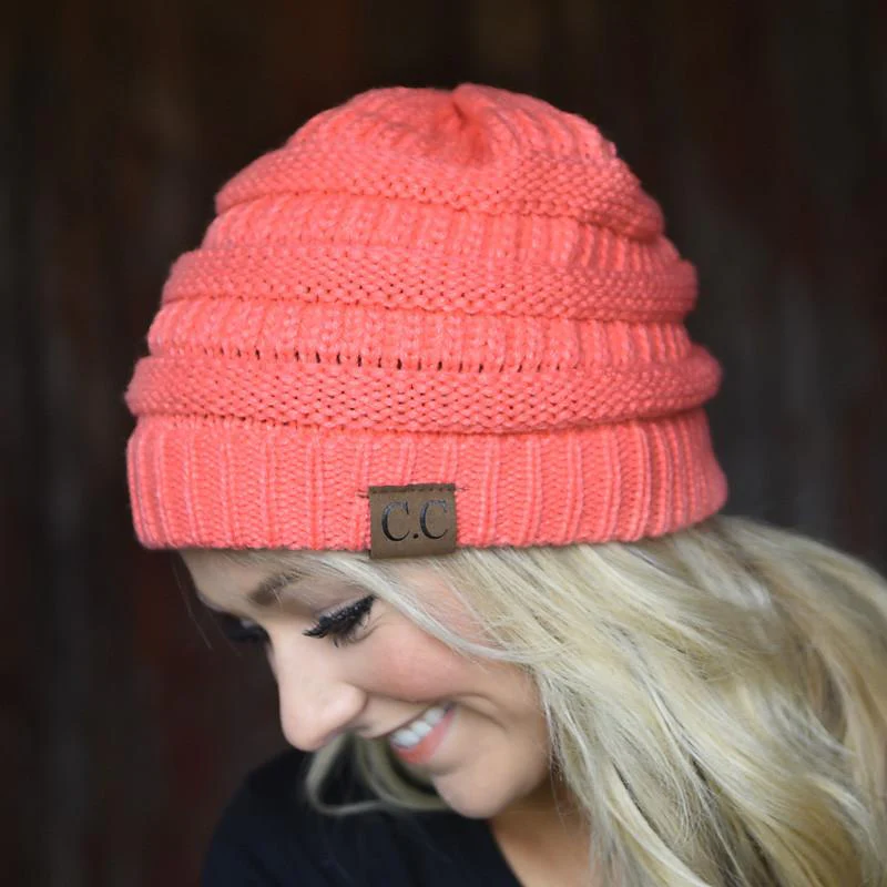 Neon Coral Beanie - Image 2