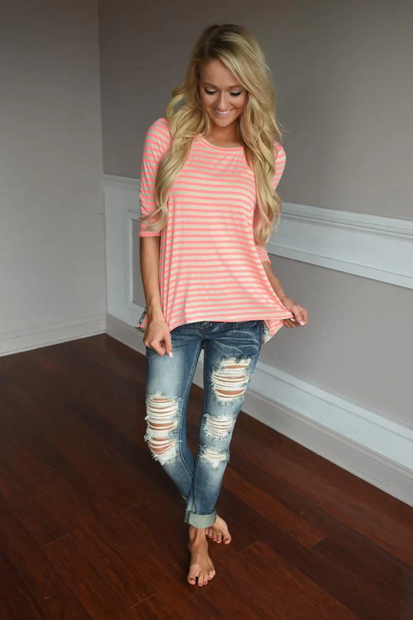 Neon Lights Top ~ Coral - Image 2